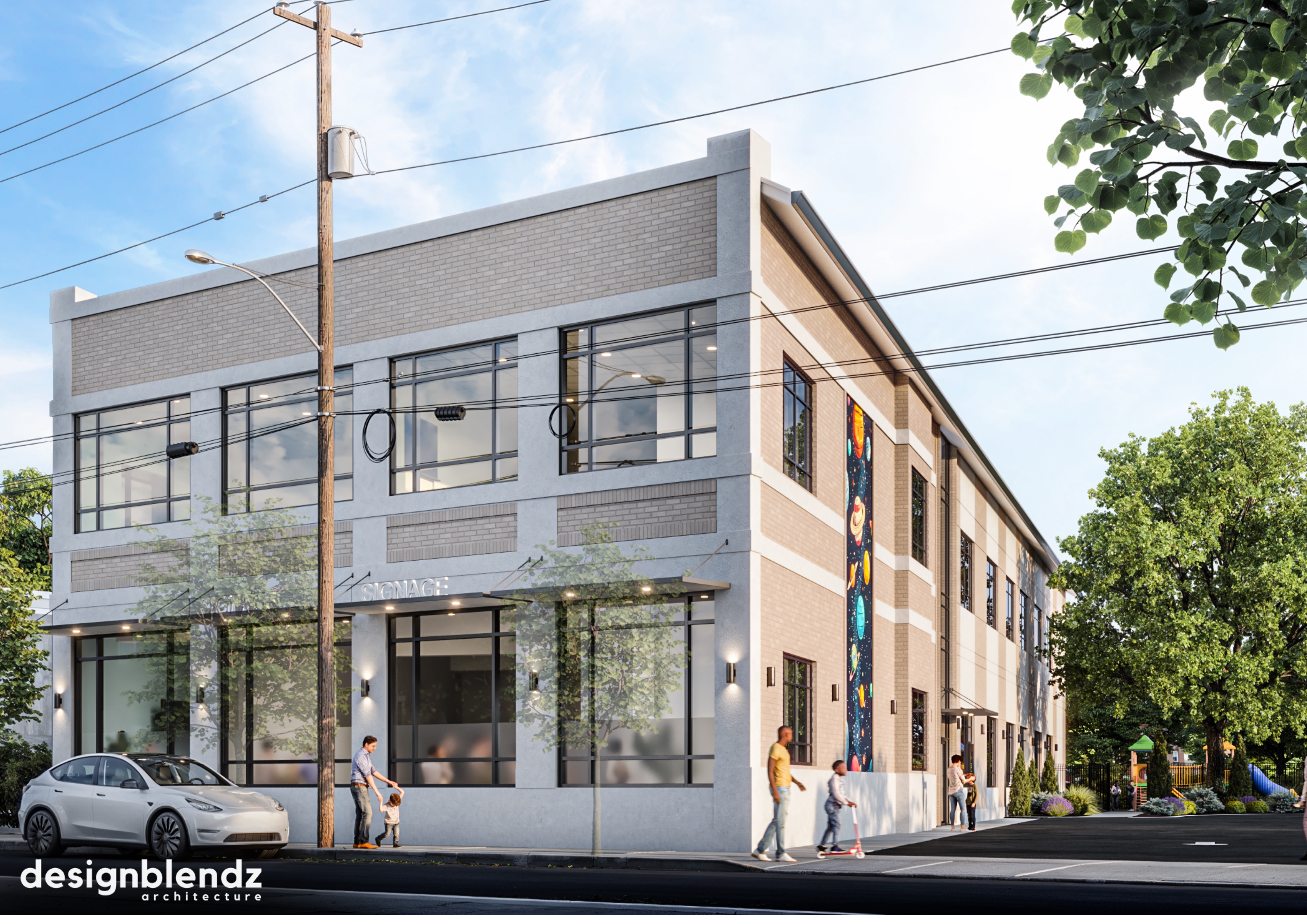 Architectural concept rendering of the planned Wrencrest Academy location